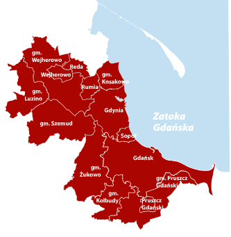 Obszar MZKZG - gminy tworzące Związek